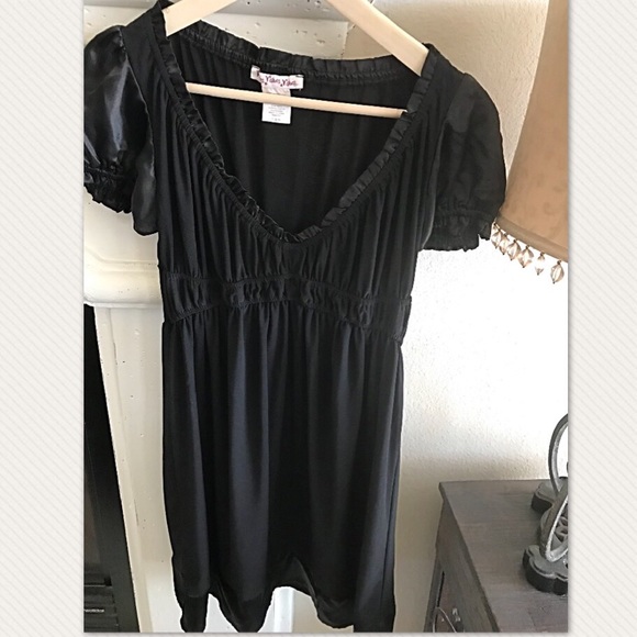 ❤️Wishes Wishes Wishes Y2K Black Puff Sleeve Dress Size M - Picture 3 of 5
